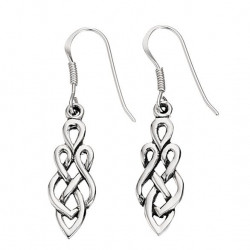 Silver Celtic Drop Earrings E250