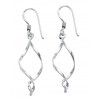 Silver Small Open Twist Drop Earrings E2913