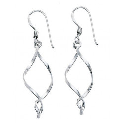 Silver Small Open Twist Drop Earrings E2913