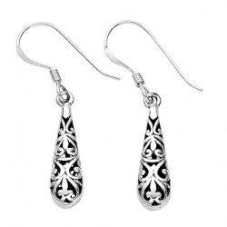 Silver Small Filigree Teardrop E3206