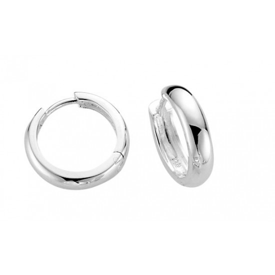 Silver Polished Hoop Earrings E3216