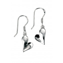 Silver Polished Heart Earrings E3334