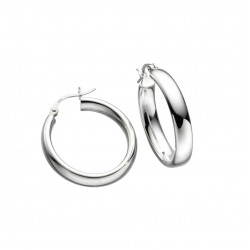 Silver Oval Tube Hoop Earrings E3739