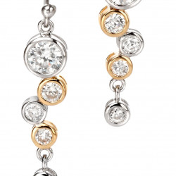 Fiorelli Silver CZ & Gold Plated Waterfall Drop Earrings E4128C