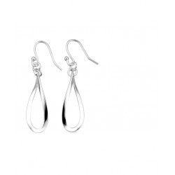 Silver Twisted Cut Out Drop Earrings E4159