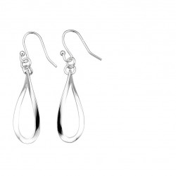 Silver Twisted Cut Out Drop Earrings E4159