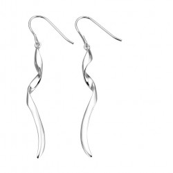 Silver Twisted Drop Earrings E4191