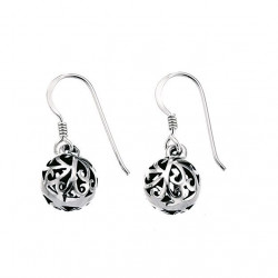 Silver Filigree Ball Earrings E437