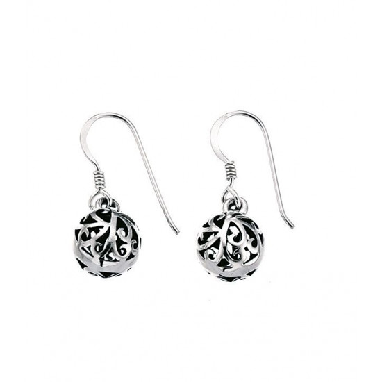 Silver Filigree Ball Earrings E437