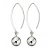 Silver Ball Drop Hook Earrings E4630