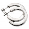 Silver Chunky Hoop Earrings E484