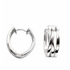 Silver Triple Band Crossover Hoop Earrings E5176