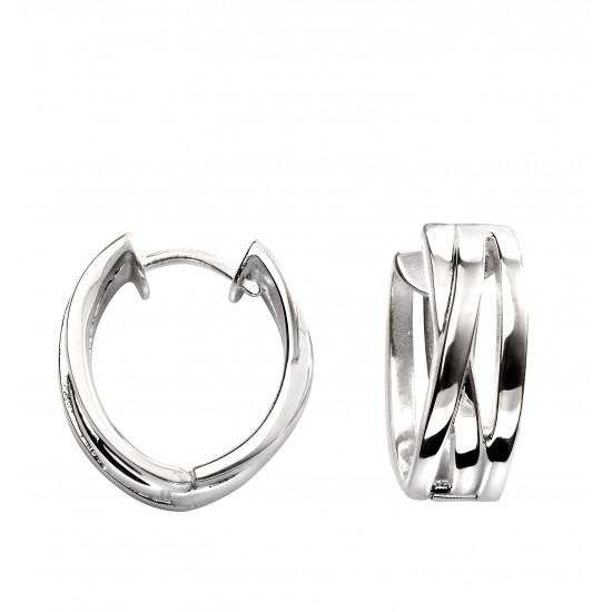 Triple hoop earrings on sale silver