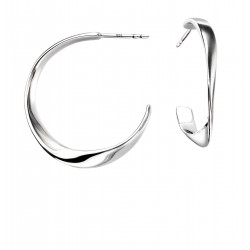 Silver Twisted Solid Hoop Earrings E5179