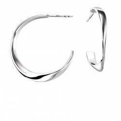 Silver Twisted Solid Hoop Earrings E5179