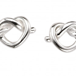 Silver Pretzel Stud Earrings E5399