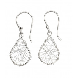 Silver Wire Wrap Teardrop Earrings E5406