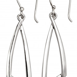 Silver Open Abstract Triangle Drop Earrings E5407