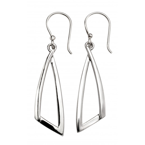 Silver Open Abstract Triangle Drop Earrings E5407