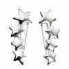 Silver Graduated Star Crawler Stud Earrings E5420