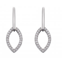  Fiorelli Silver Double navette with CZ drop earrings E5636C