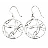 Silver Open Flower Disc Earrings E5748