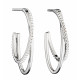 Fiorelli Silver Textured Double Hoop Earrings E5792