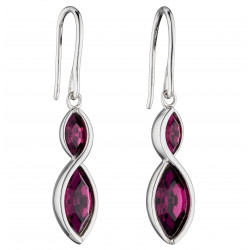 Fiorelli Silver Amethyst Navette Twist Earrings E5800M