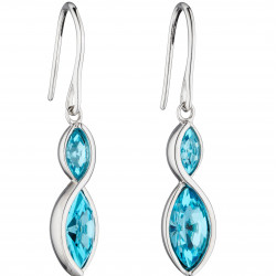 Fiorelli Silver Aqua Navette Twist Earrings E5801A