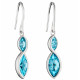 Fiorelli Silver Aqua Navette Twist Earrings E5801A