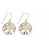 SIlver Tree Of Life Gold Plate Earrings E5808