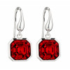 Silver Imperial Cut Earrings In Scarlet E5815R