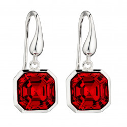 Silver Imperial Cut Earrings In Scarlet E5815R