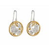 SIlver Cherry Blossom Earrings With Yellow Gold Plating E5842