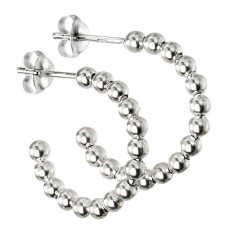 Silver 3/4 Ball Hoop Earrings E5856