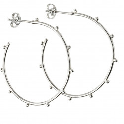 Silver Studded 3/4 Hoops E5863