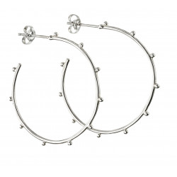 Silver Studded 3/4 Hoops E5863