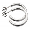 Silver Square-cut Hoop earrings E590