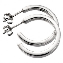 Silver Square-cut Hoop earrings E590