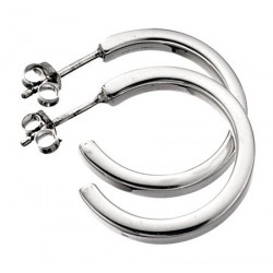 Silver Square-cut Hoop earrings E590