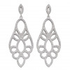 Silver Lace Effect CZ Statement Earrings E5913C