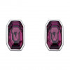 Silver Amethyst Stud Earrings With Crystals By Swarovski E5916M