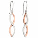 Fiorelli Silver Twist Open Navette Earrings with Rose Gold Plating E5963