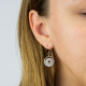 Fiorelli Silver Spiral Drop Earrings with Pave CZ E6116C