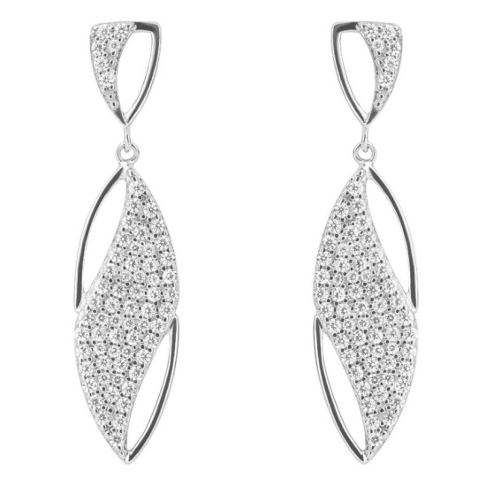  Fiorelli Navette Drop Earrings with Pave CZ Wave F53