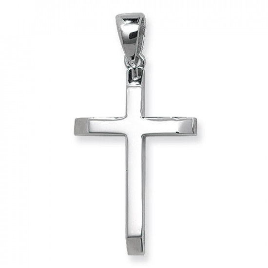 Silver Bevelled Edge Cross G6332