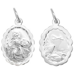 Silver Oval St Christopher G6782