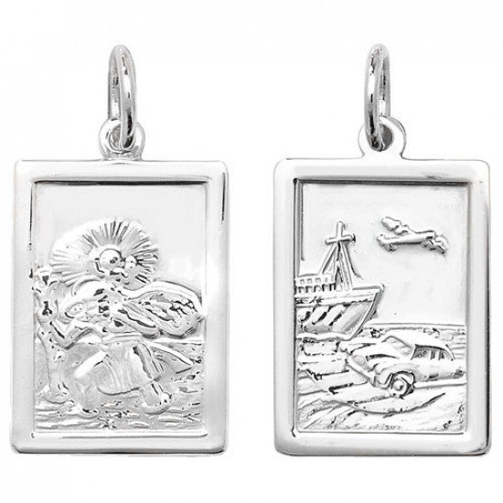 Silver Oblong St Christopher G6826