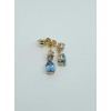 9ct Blue Topaz And CZ Drop Earrings GE1156BT