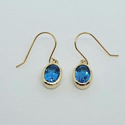 9ct Blue Topaz Drop Earrings GE1158BT